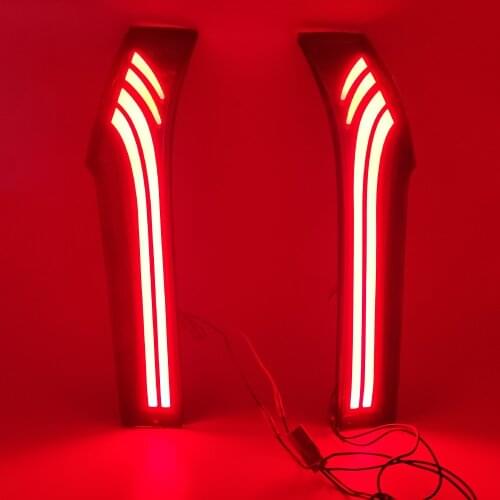 1 Pair LED Tail Light Rear Bumper Light Brake Light Auto Bulb Decoration Lamp For Honda Jazz Fit 2014 2015 2016 2017 2018