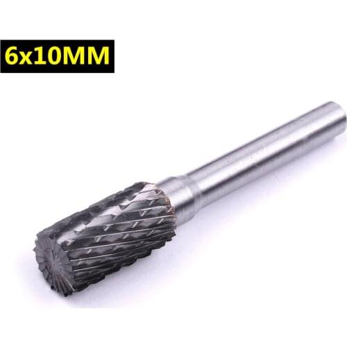 1PCS 6mm Shank Tungsten Carbide Burrs Double Cut 10mm Blade Rotary File Cutter for Metal Dremel Rotary Tools