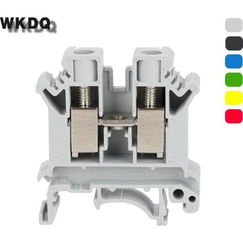 10pcs UK-10N Blue 2 Conductors Universal Screw Connection Din Rail Terminal Block Connector UK10 Screw Terminal blocks