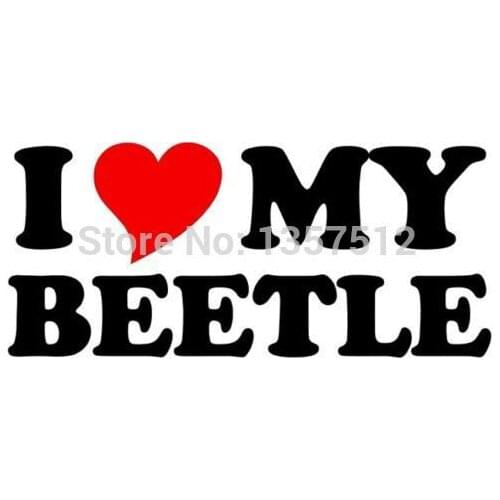 16cm x 8cm I Love Heart My Beetle Novelty Car Sticker For Truck Window Bumper Door Kayak Vinyl Decal 13 Colors