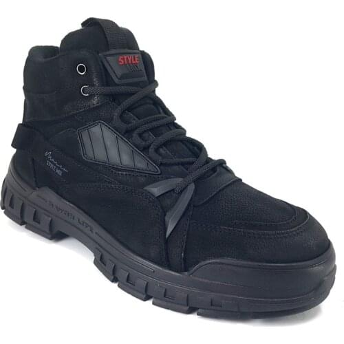 2021 Trend Yeni Sezon Model %100 Deri Ayakkabı İle Kişiye Özel ve Rahat Siyah Nubuk Marcomen 14182 Günlük Erkek Bot