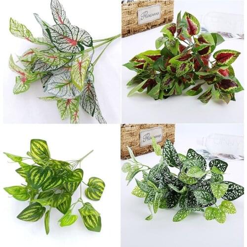 3pc artificial plant branch Bonsai plant wall accessories Plastic green grass artificial flower home garden decor wedding flower