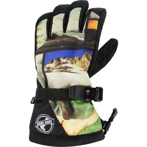 -30 Men Snow Gloves winter outdoor sports Gear Mittens Waterproof Windproof Snowboarding outfits Five-finger Ski Gloves GS