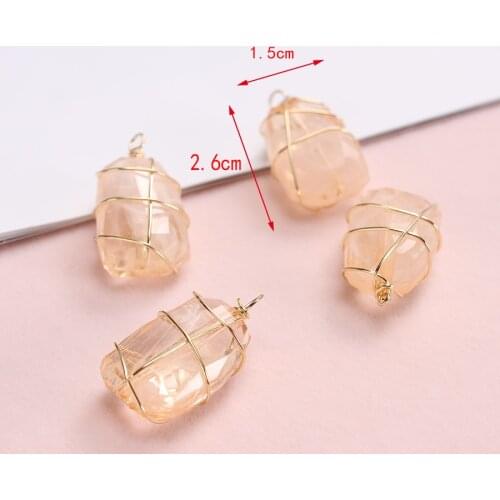 6pc/lot Resin Irregular Geometric Shape Filigree Wrap Pendants Charms Golden Color For Earrings Necklace Jewelry Making Findings