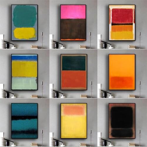 Abstract Colorful Mark Rothko Canvas Painting Art Posters and Prints Print Mural Pictures Living Room Home Wall Decor Cuadros