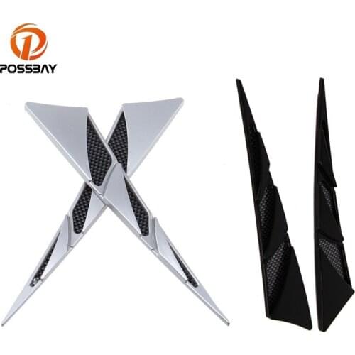 Car Air Flow Fender Side Vent Decor Air Outlet Decoration Sticker Silver/Black Auto Side Air Outlet Sticker Exterior Accessories