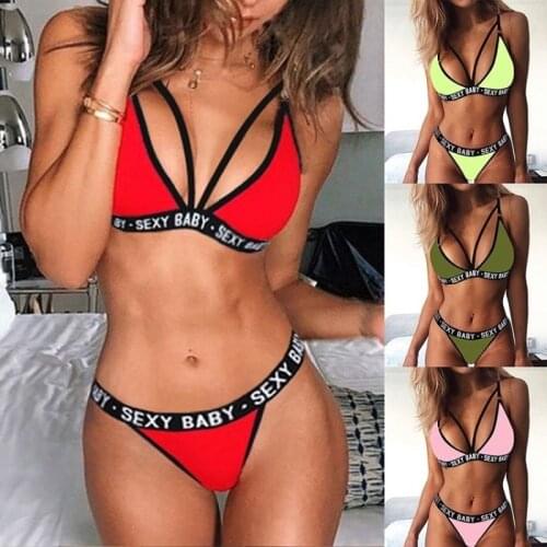 Dropshipping Bikinis 2021 Mujer Lace Women Lingerie Perspective Lace Bra Hollow Out Thong Garter Women Bikini Sexy Underwear