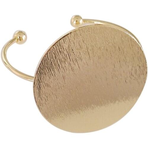 Blandi new European and American fashion jewelry simple open metal bracelet fashion punk female geometry round sequined jewelry