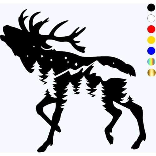 CK20818# Die-Cut Deer Vinyl Decal Car Sticker Waterproof Auto Decors on Bumper Window Laptop