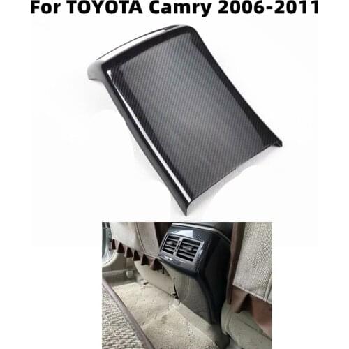For Toyota Camry 2006 2007 2008 2009 2011 Car Accessories Carbon Fiber Interior Rear Air Conditioning Vent Outlet Cover Trim ABS