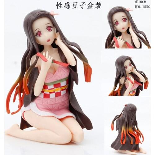 10CM Anime Figure Demon Slayer Kamado Nezuko Action Figure Kneeling Version Nezuko Kamado PVC figure Toy Brinquedos
