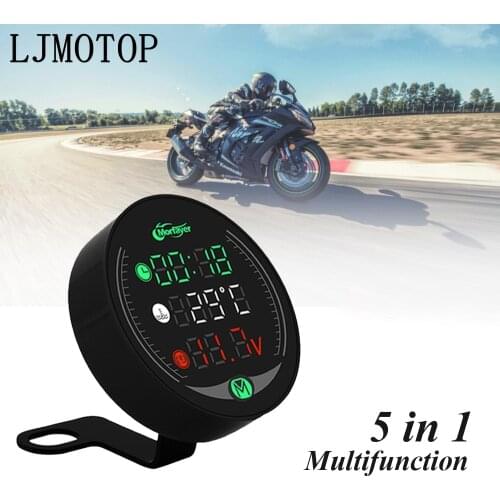 5-in-1 Motorcycle Meter Time Water Temperature Voltmeter USB Display Table For Suzuki GSF600 Bandit BURGMAN 400 VS800 VZ800