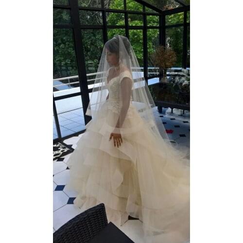 Cathedral length 3 meters bridal veil with horsehair trim drop veil 1 layer wedding veil no comb in white,ivory, champagne