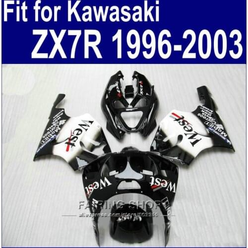 WEST sticker Fairing kit For Kawasaki ninja ZX7R 1996 1997 1998 2003 96 03 Customize free Fairings 7gifts a08