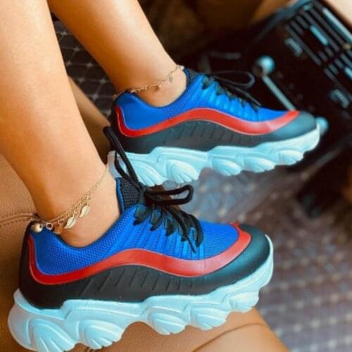 Fashion Women Sneakers Fashion Women Lace-up Vulcanized Shoes Platform Walking Casual Shoes for Woman Zapatillas Mujer 2020 New