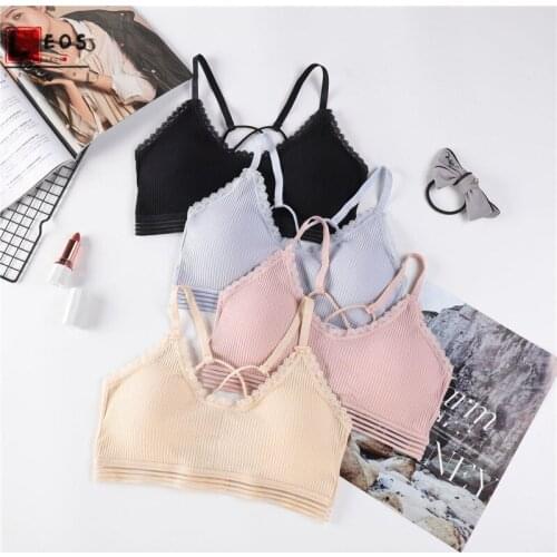 Sexy Bra Push Up Lace Underwear Fun Seamless Wireless Bralette Lingerie Cross Shoulder Strap Sling Elasticity Padded Brassiere