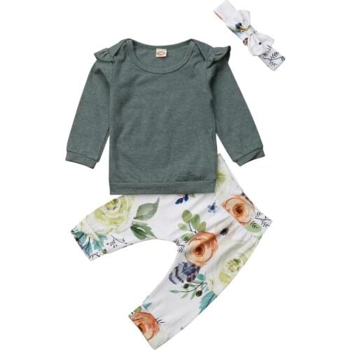 2019 HOT Fashion Girl Set 0-24M Newborn Infant Baby Girl Floral Clothes Jumpsuit Casual Romper Pants Outfit