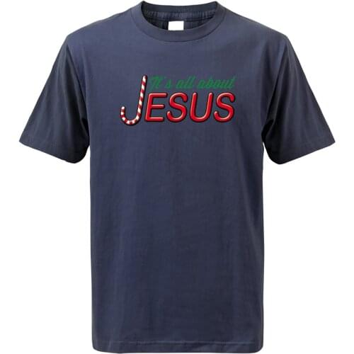 Jesus Its All About Jesus T Shirt Christmas Print Mens Short Sleeve T-Shirt Casual High Quality Cotton Tops Tees Hip Hop Jacket