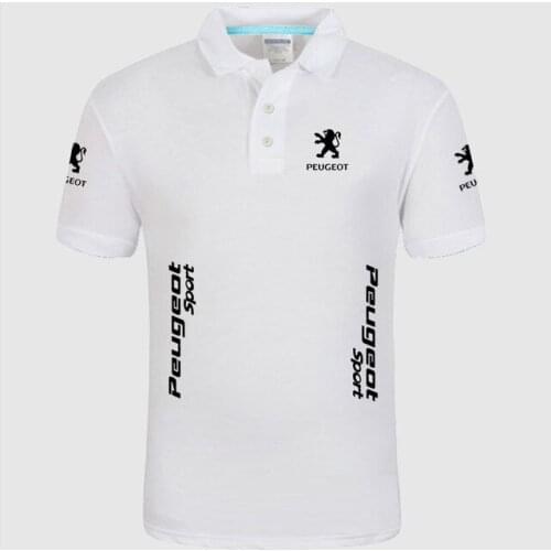 New Summer Lapel Mens forPeugeot Polo Shirt Fashion Top Quality Solid Color Short Sleeve Top T-shirt