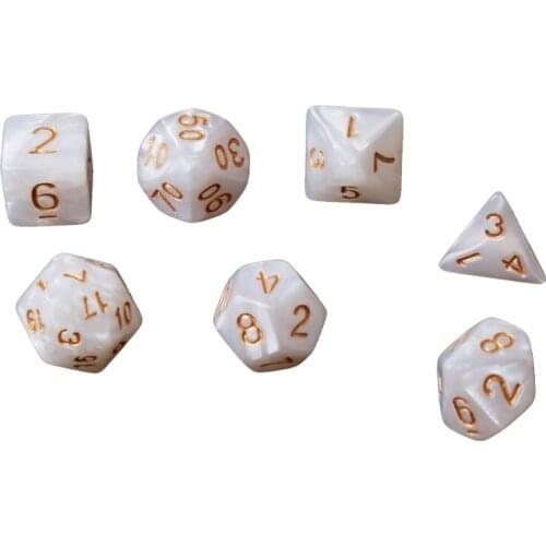 7x Black Sided Dice D4 D6 D8 D10 D12 D20 RPG Poly Game Set