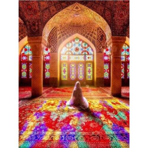 Region Islam DIY Cross Stitch Embroidery 11CT Kits Craft Needlework Set Printed Canvas Cotton Thread Home Decoration Wholesale