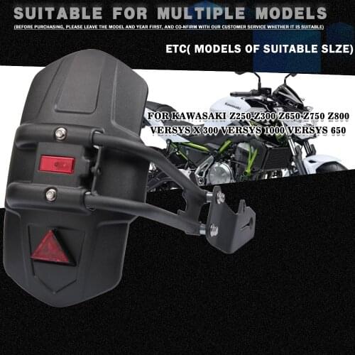 For KAWASAKI Z250 Z300 Z650 Z750 Z800 Versys650 Versys 650 X300 1000 Motorcycle Rear Fender Cover Mudguard Extension Splash