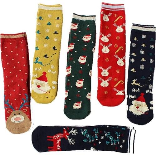 YSMILE Y New Design Women Sweet Personality Christmas Socks Cartoon Comfortable Autumn Winter Thick Sock For Female Lady