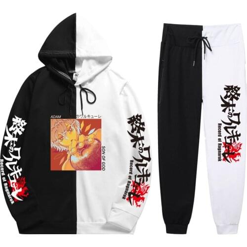 2021 Japan anime Record of Ragnarok autumn new national tide fashion leisure splicing printing Mens Hoodies sports suit