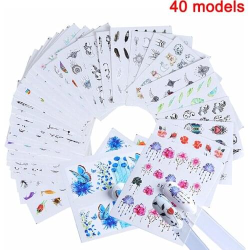 New Nail Art Stickers Water Transfer Ink Flower Nail Decals for Nails Decor DIY SCI88