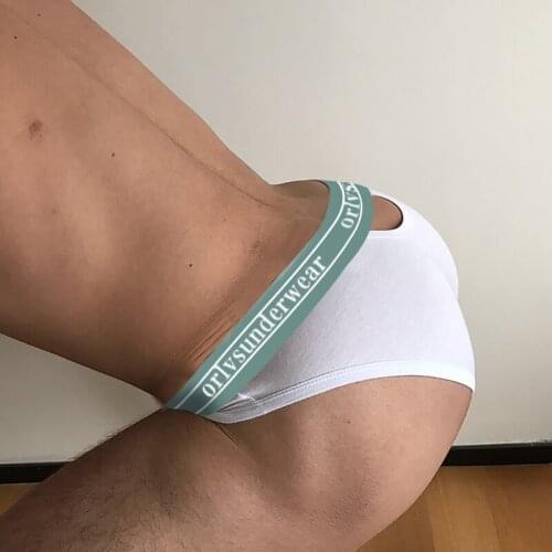 New ORLVS Sexy Briefs Men Underwear Cotton Back Hollow Out Man Underpants Gay Mens Panties Comfort Soft Slip Homme OR6106
