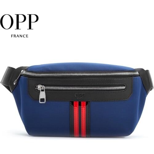OPP Mens Casual Business Pockets Leather Zipper Fashion Shoulder Messenger Bag Mens Leather Large Capacity Bag