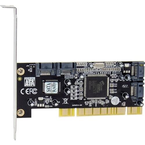 PCI Sil3114 SATA150 4-Channel to SATA RAID Array Card Sil3114 SATA Adapter Controller Chip Card for Computer