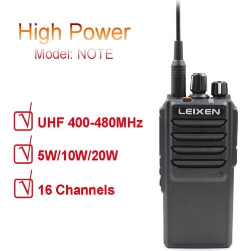LEIXEN Note High Power 20W UHF 400-480MHz FM Ham Radio Two Way Radio Long-Distance Walkie Talkie Black Transeiver Interphone