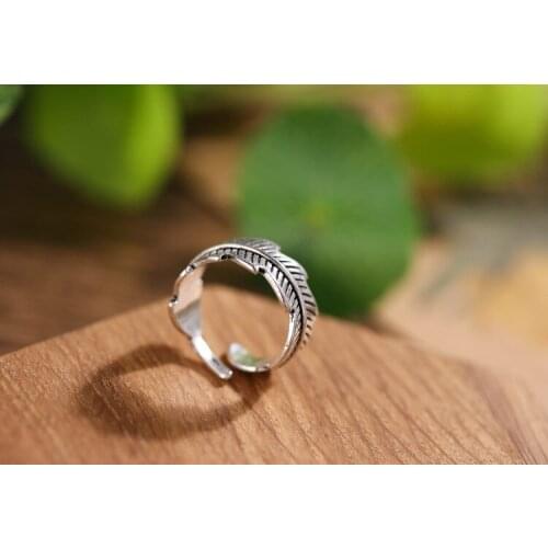 PRC2 925 Sterling Silver Trendy Leaf Plant Female Finger Rings Wholesale Jewelry Women Open Party Ring Drop Shipping Cheap