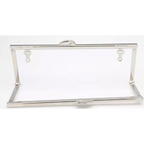 6 3/4 inches Nickel Brushed Open Channel Clutch Frame with Chain Loops