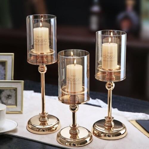 Light luxury Candlestick Nordic retro romantic dining table candlelight dinner props home simple modern decorations