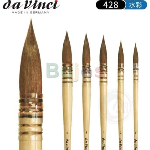 German Da Vinci 428 Pure Mink Hair Watercolor Pen, Manual Classical Mop Brush, High Quality,Good Water Absorption and Soft