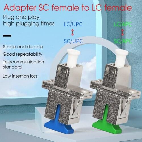 SC Female to LC Female Optical Fiber Connector LC-SC Singlemode Metal Adapter Flange Coupler For Optical Power Meter Special