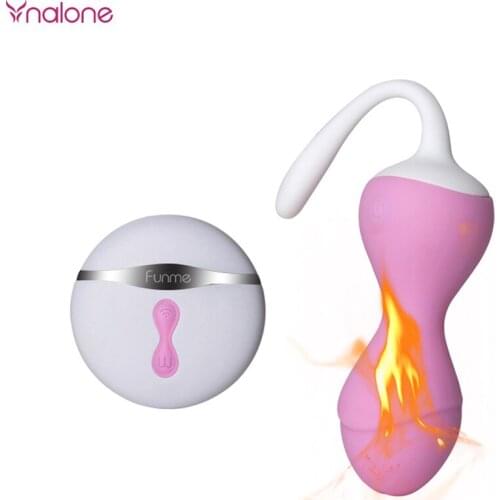 Nalone Silicone Heating Kegel Balls Vaginal Tight Trainer Exercise Vibrator, Vibrating Eggs Wireless Remote Control Ben Wa Balls