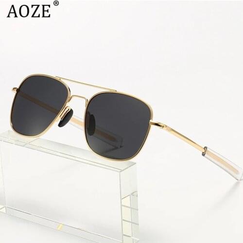NEW Top Metal Quality Brand Design Sun Glasses Classic Men Army MILITARY Pilot Style Polarized Sunglasses 52mm Oculos De Sol