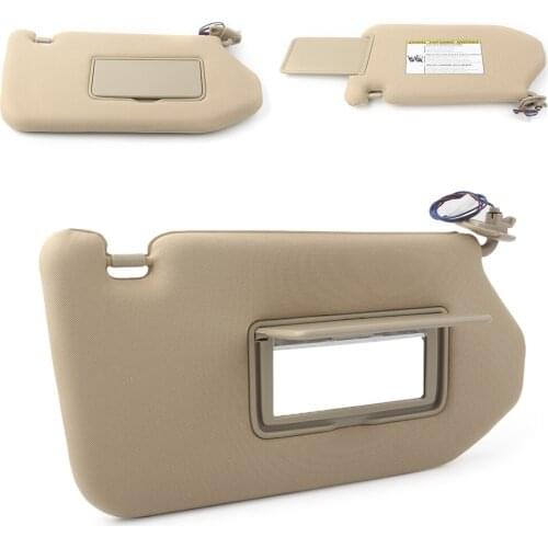 Car Right Passenger Side Tan Sun Visor with Light for 2013-2018 Pathfinder 2014-2017 Infiniti QX60