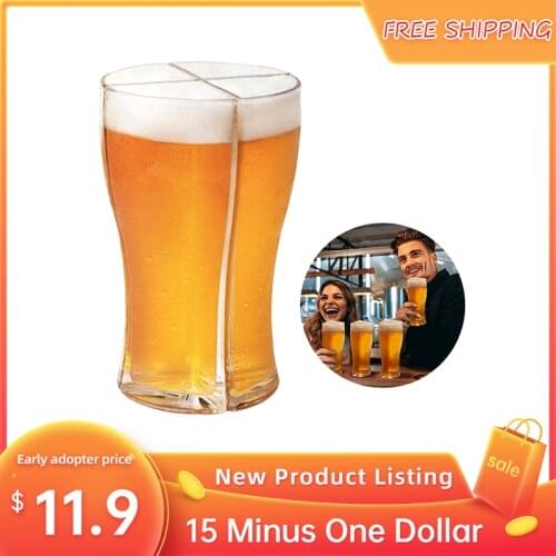 Super Schooner Beer Glasses Mug Cup Separable 4 part Large Capacity Beer Mug Glass Cup Friends Party Accessories Free-shipping