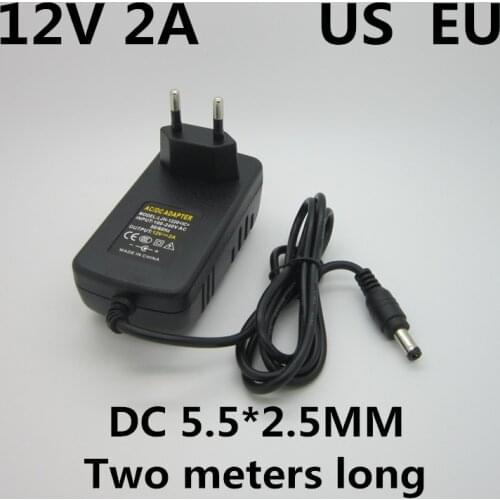 2M LED Light Monitor EU Plug AC Power Supply Adapter Charger AC 100-240V to DC 12V 2A 2000MA for Viltrox L116T L116B L132T L126T