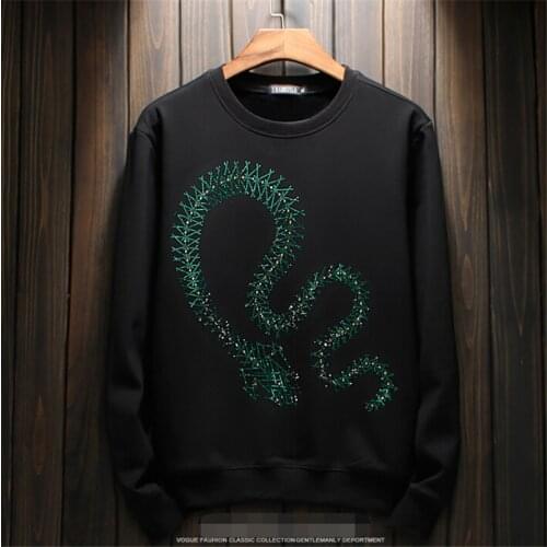 Hoodie Men Hoody Sweatshirt Diamonds design Streatwear Coat Pullover Autumn Male Asian size Hip hop