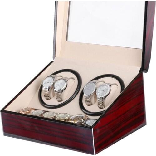 US/EU/AU/UK Plug 4+6 Automatic Mechanical Watch Winder Box High Class WOODEN Motor Shaker Watch Jewelry Holder Display Watch Box