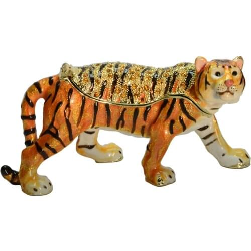 Vintage decoration wild animal figurine tiger animal trinket box decorative tiger decor animal figurines giftwares