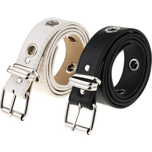 Vintage Women Punk Leather Waist Belts Jeans Dress Utility Belt with Metal Chain