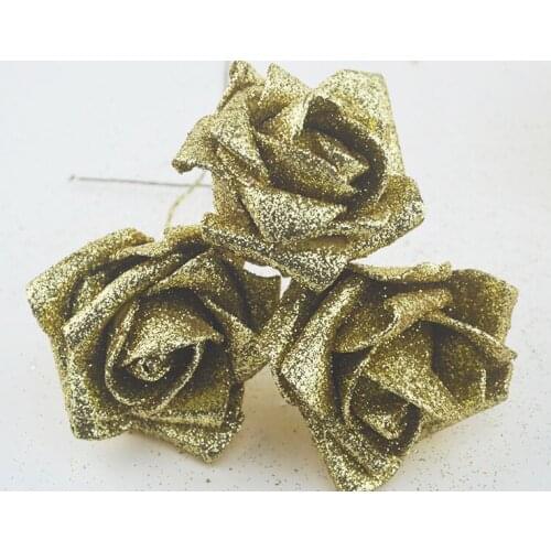 04 Home &wedding decoration Large imitation gold powder rose pink powder, PE foam flower bouquet DIY doll bouquet material