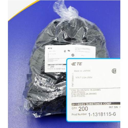 1-1318115-6 12 Position Rectangular Housing Connector Plug Black 0.098" (2.50mm) TE housings AMP housings connectors