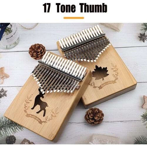 Kalimba 17 Keys Thumb Piano Portable Mahogany Body Musical Instrument Finger Piano With Maple Leaf for Musical Lovers Beginners